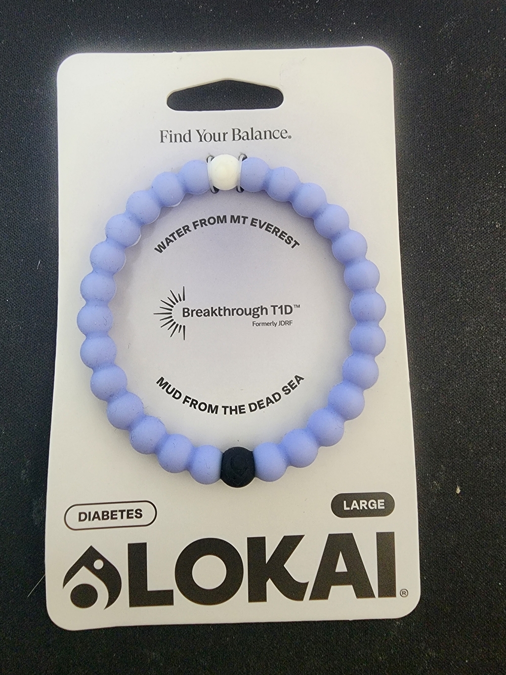 Lokai Diabetes Awareness Bracelet Breakthrough T1D JDRF Large NWT